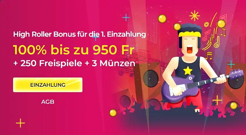 Rolling Slots Startseite mit Registrierungsformular